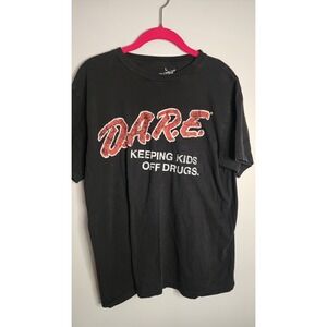Dare to Keep Kids Off Drugs Black T-Shirt Vintage 90s Single Stitch Size‎ L